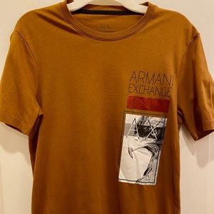 Copper colored Armani Exchange graphic t shirt